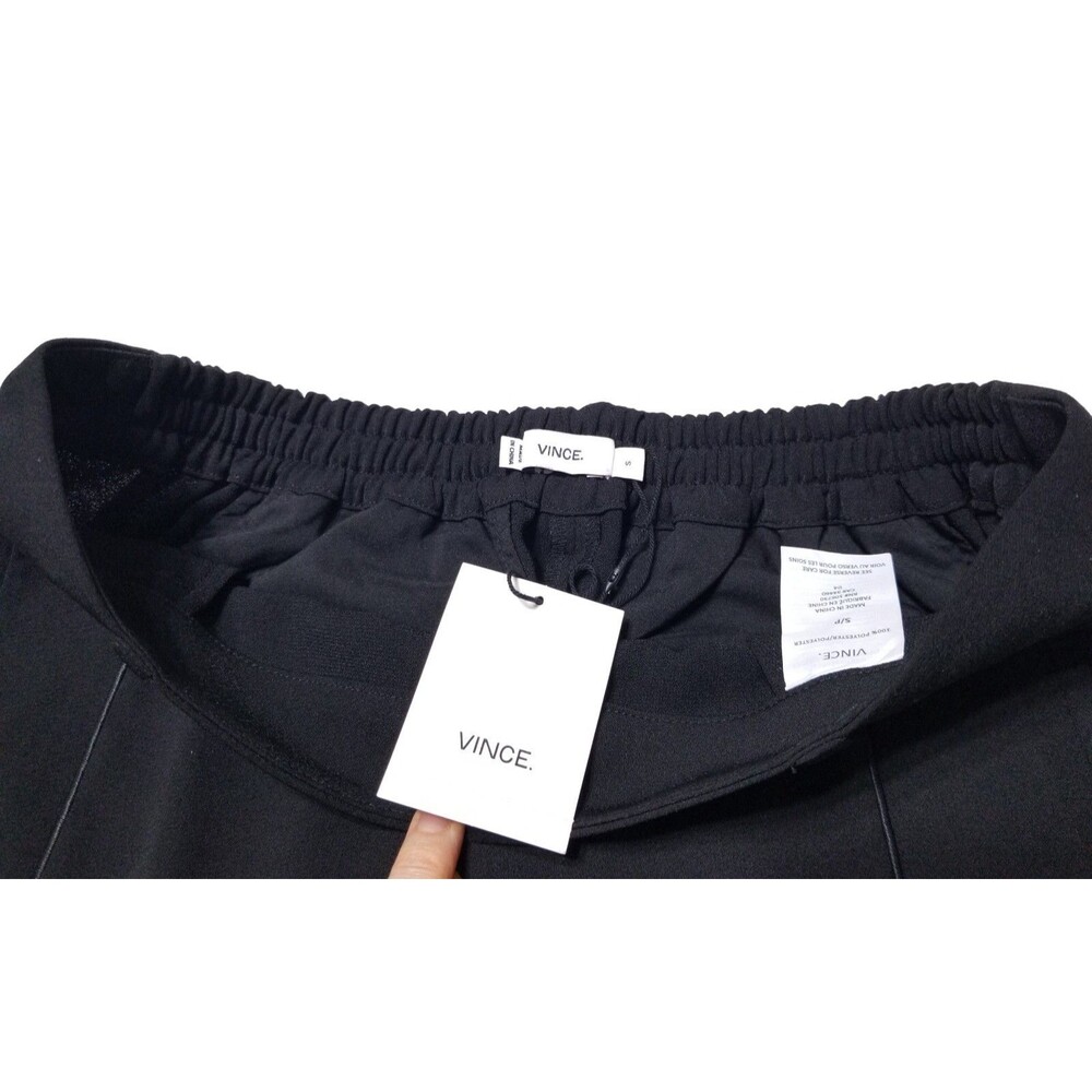 NWT Vince Relaxed Satin Piped Pull-On Trouser Pants in Black Size XS, S $295 - Picture 8 of 14